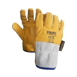 Guante driver en cuero Material en Cuero bovino amarillo con puño de seguridad. Grosor de · 0,9-1,1mm. · Puño corto con combinación en carnaza.
