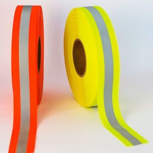Cinta Trasfer En Poliéster Naranja Con Franja Reflectiva