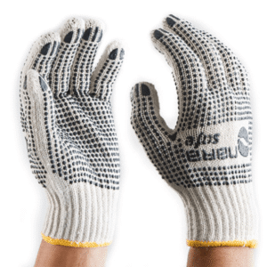 Guantes Cotton Pvc Dots Color Blanco Con Puntos Negros Narasfe
