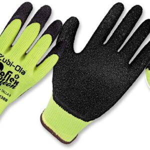 Guantes Hilaza Recubiertos En Látex Corrugado