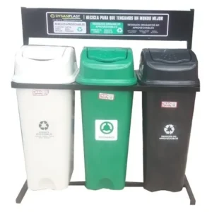 Punto Ecológico 60 Lts Estructura 3 Puestos