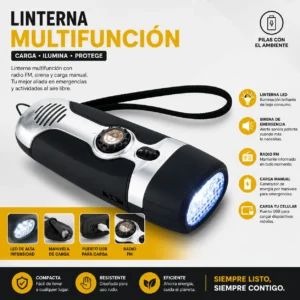 Linterna Dinamo Con  Radio Fm