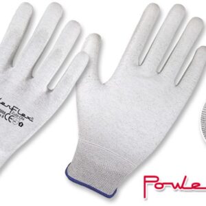 Guantes Nylon / Fibra De Carbono, Recubiertos En Poliuretano • Dip Normal • Antiestáticos • “Powerflex”