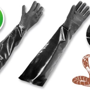 Guantes En Neopreno Negro Corrugado Puño Largo