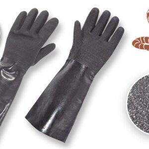 Guantes En Neopreno Negro Corrugado Puño Largo