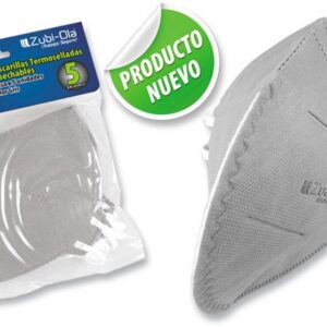 Mascarilla Para Polvo • Termosellada • Desechable • Bolsa X 5 Unidades • Color Gris
