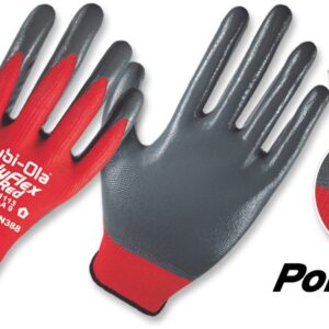 Guantes Poliéster Recubiertos En Nitrilo • Dip Normal • “Polyflex Red”