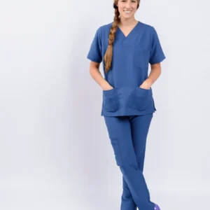Pantalón Y Blusa Dama Antifluidos Azul Indigo