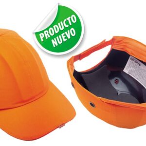 Gorra De Seguridad Color Naranja Con Led Elaborada En Abs