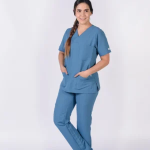 Pantalón Y Blusa Dama Antifluidos Azul Petróleo
