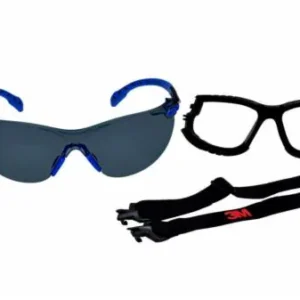 Lentes De Seguridad 3m Con Patillas Azules, Banda Elástica Y Marco De Espuma