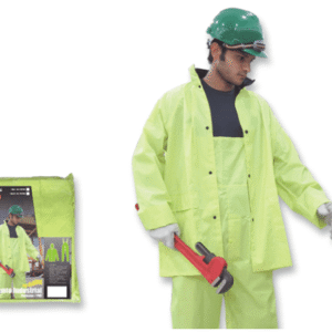 Conjunto Industrial Pantalón De Babero Poliéster Pvc Neón