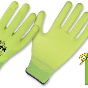 Guantes Nylon 13 Gauge Recubiertos En Poliuretano Fácil Flex Neón