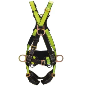 Arnés bicolor en H, con faja lumbar, de 4 puntos de anclajes