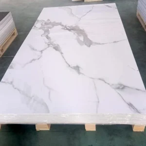 Lámina Decorativa De Pvc, Estilo Mármol, Brillante Recubierta Uv