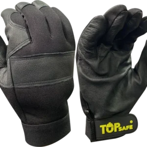 Guante Black Calf 60% Vaqueta Negra Y 40% Poliéster Con Velcro En Puño.