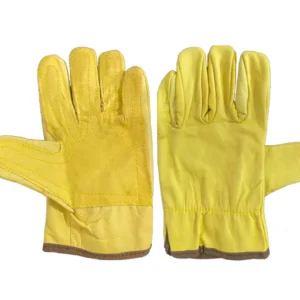 Guante Calf 2 Nacional Vaqueta Con Refuerzo Externo Color Amarillo