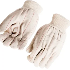 Guante Canvas White De Algodón, Puño Elástico Manejo De Hidrocarburos