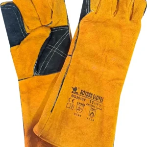Guante Max Soldador Amarillo Refuerzo En Palma 16″ Con Logo
