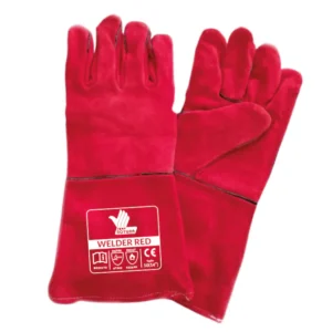Guante Red Carnaza De Piel Vacuno Rojo Suave Al Tacto Largo 14″