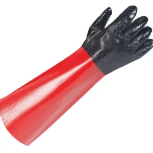 Guante Resister En Pvc Color Negro Y Rojo 16″ Protección Industrial