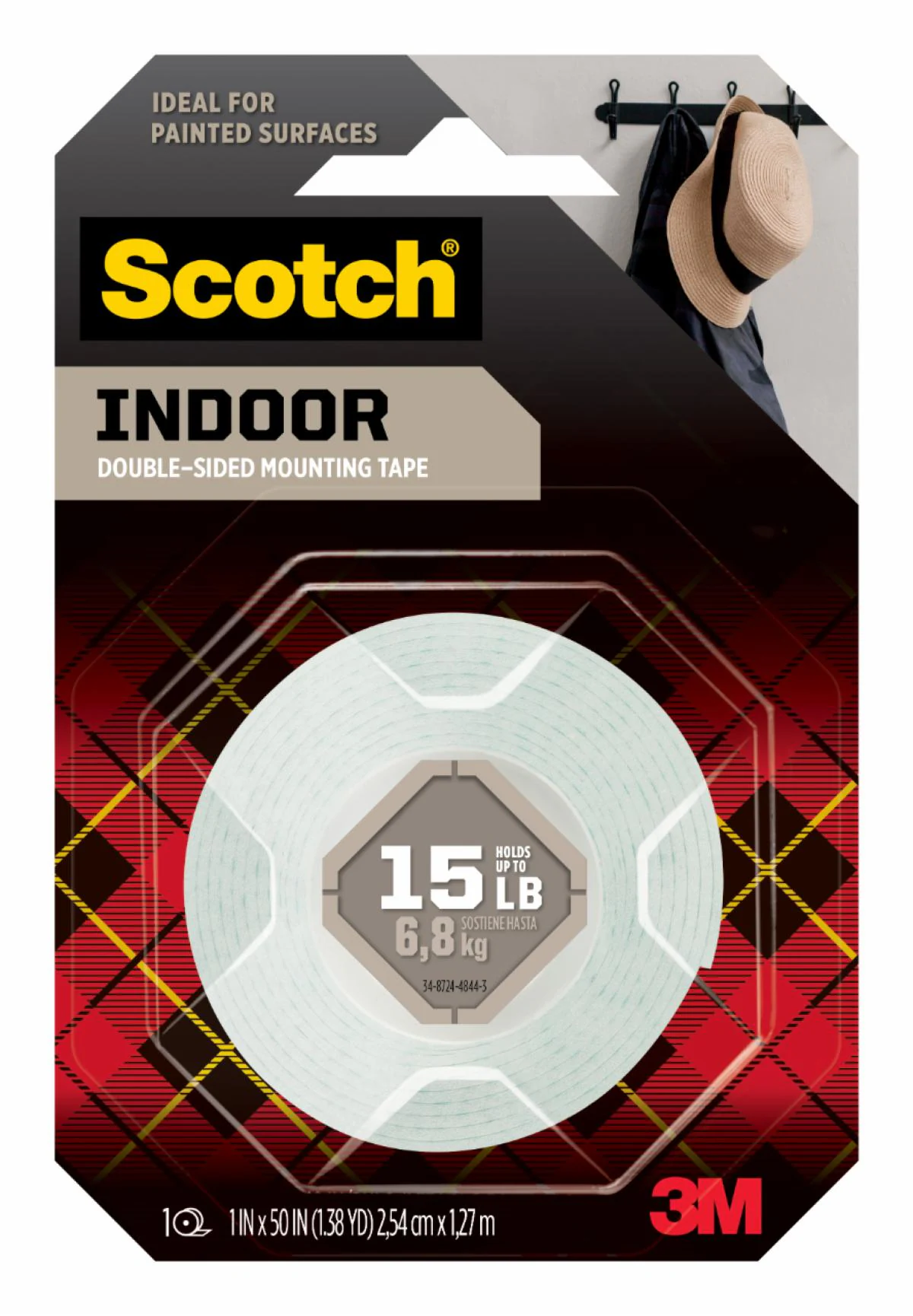 Cinta de Montaje Doble Cara Scotch-Mount™ para Interiores, 2.54 cm x 1