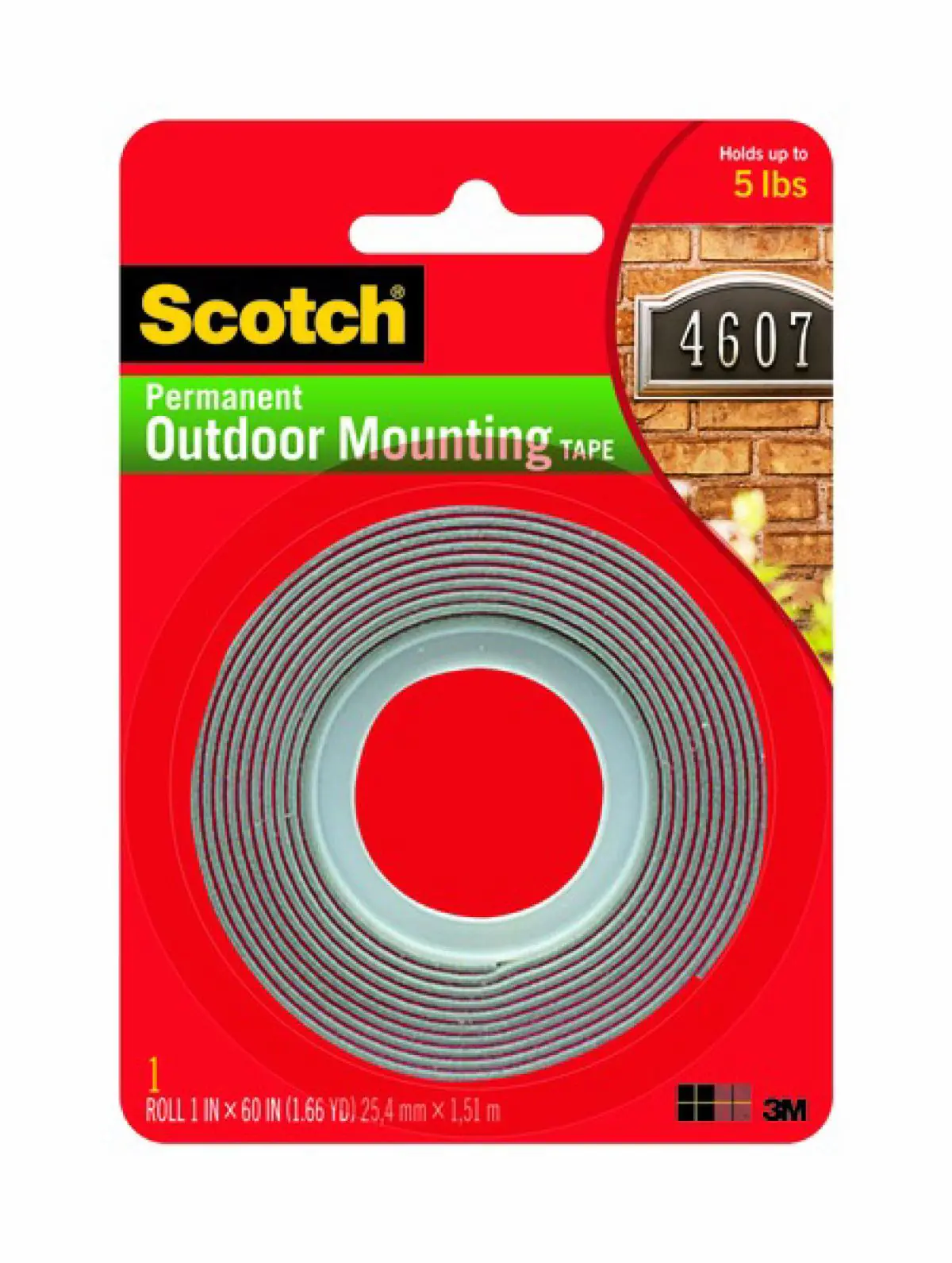 Cinta de Montaje Scotch® Doble Cara, 25 mm X 1,52 m, 1 por paquete