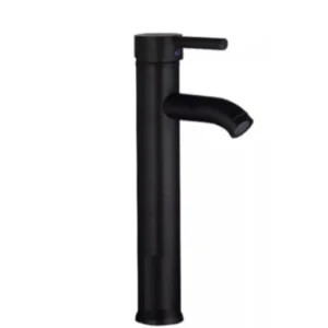 Llave Lavamanos Monocontrol Tubular Alta Negro Mate 