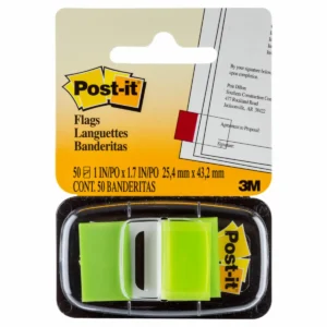 Banderitas Adhesivas Post-it®, Señaladores de Página, Verde